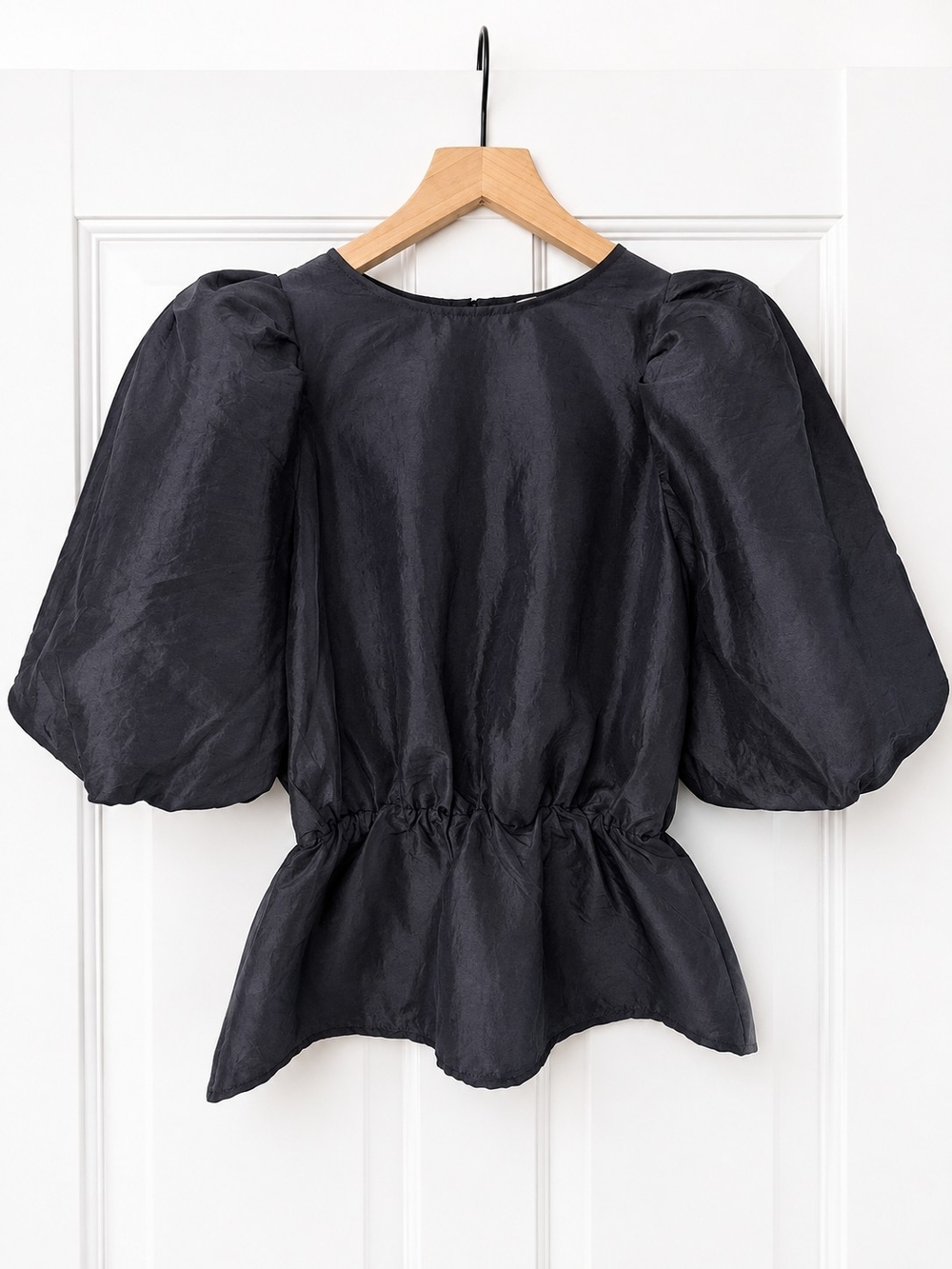 H&M Black Puff Sleeve Peplum Blouse - Picture 7 of 7